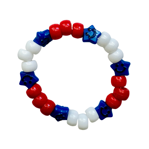 Red White and Blue American Kandi Bracelet