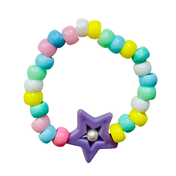 Pastel Kandi Bracelet w/ Big Purple Star