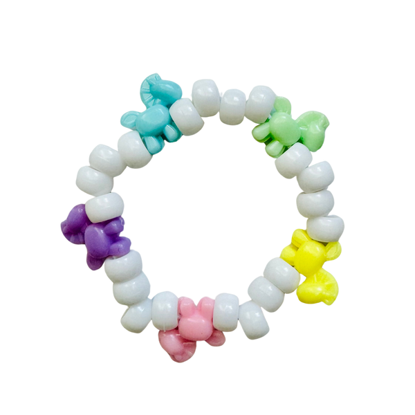 White Kandi Bracelet w/ Pastel Horsies