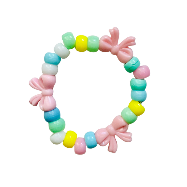 Pastel Kandi Bracelet w/ Pink Bows