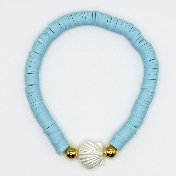 Scallop Shell Bracelet (Light Blue)