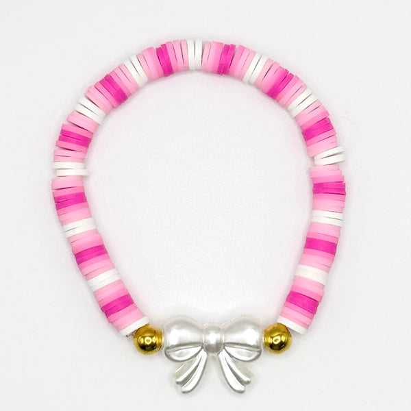 Pearly Bow Bracelet (Ombre Pink)