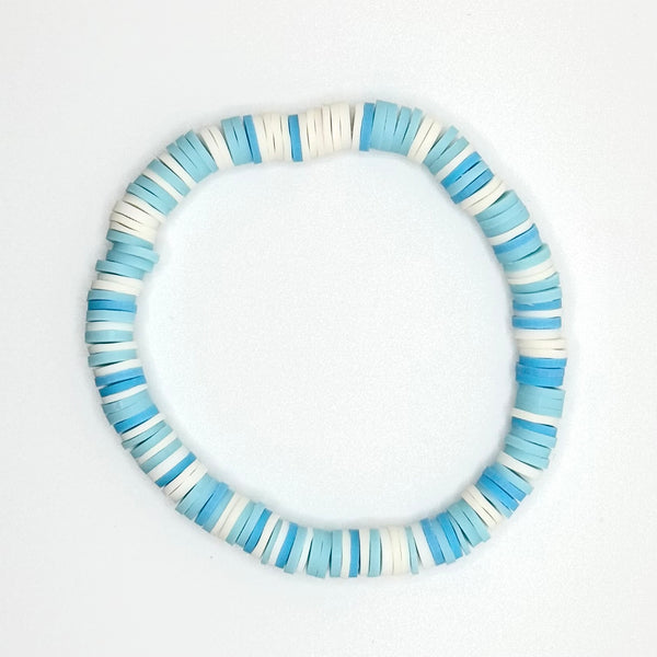 Clay Bead Bracelet (Preppy Light Blue Mix)