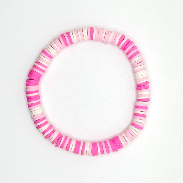 Clay Bead Bracelet (Preppy Pink)