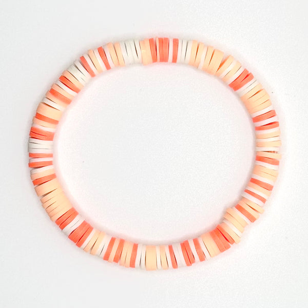 Clay Bead Bracelet (Neon Orange Mix)