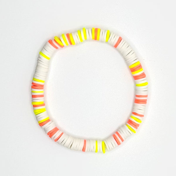 Clay Bead Bracelet (Neon Orange and Neon Yellow)