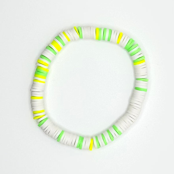 Clay Bead Bracelet (Neon Green and Neon Yellow)