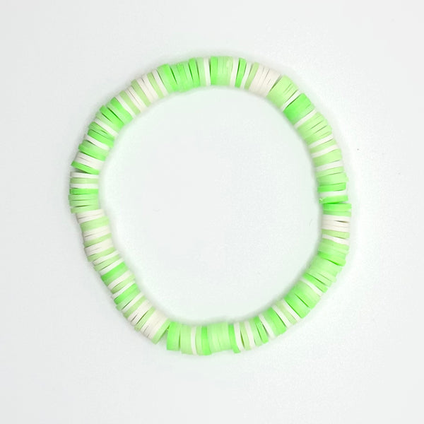 Clay Bead Bracelet (Neon Green Mix)