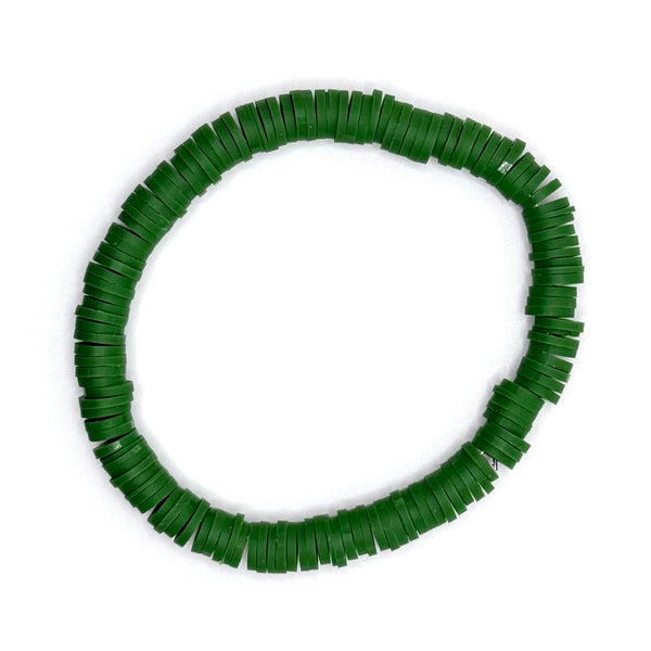 Clay Bead Bracelet (Moss Green)