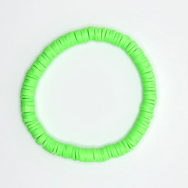 Clay Bead Bracelet (Neon Green)