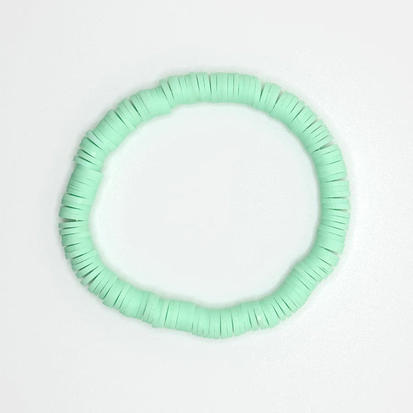 Clay Bead Bracelet (Light Seafoam Green)