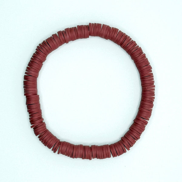 Clay Bead Bracelet (Red Brown)