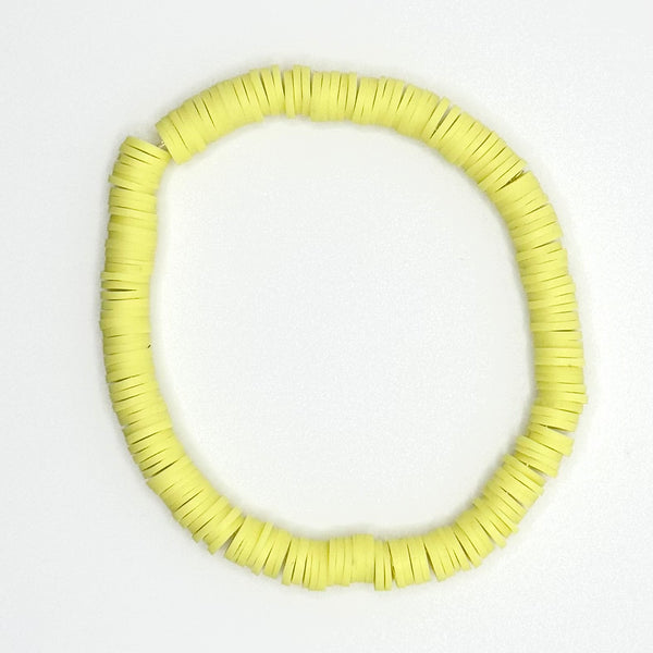 Clay Bead Bracelet (Soft Yellow)