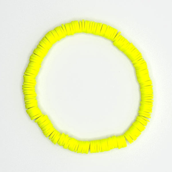 Clay Bead Bracelet (Neon Yellow)