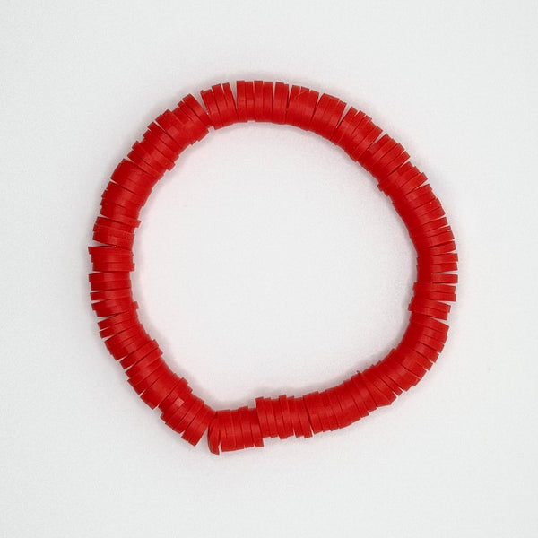 Clay Bead Bracelet (Red)