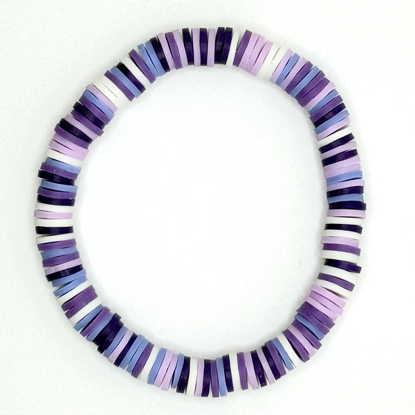 Clay Bead Bracelet (Purple Mix)