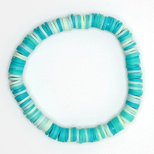 Clay Bead Bracelet (Turquoise Blue Mix)