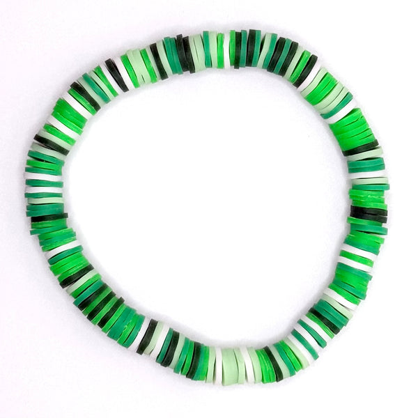 Clay Bead Bracelet (Green Mix)