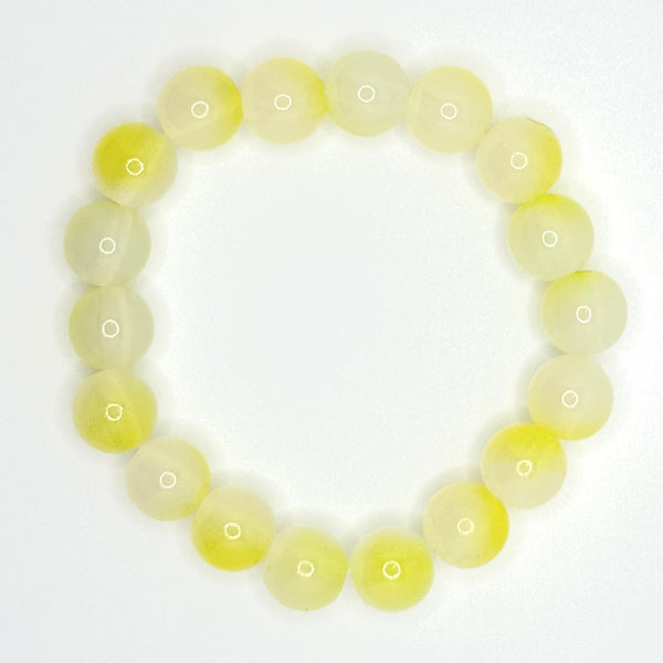 Acrylic Bead Bracelet (10mm, Semitransparent Yellow)