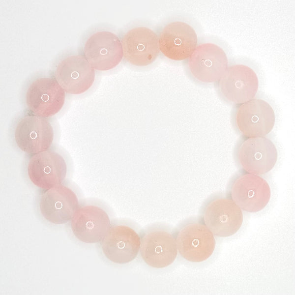 Acrylic Bead Bracelet (10mm, Semitransparent Pink)