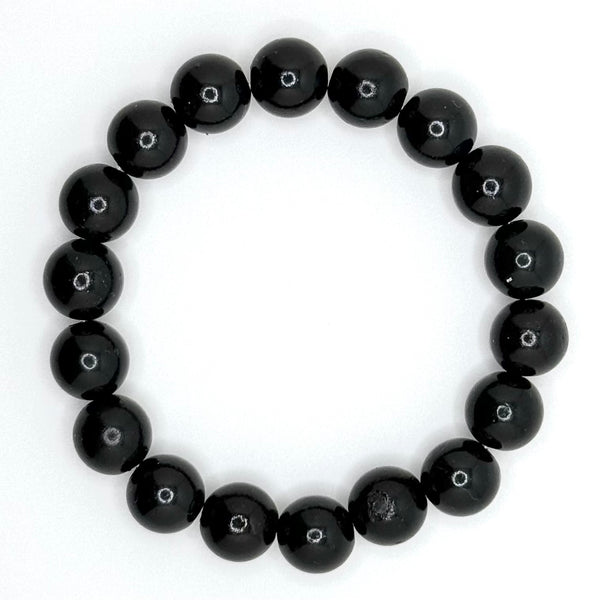 Acrylic Bead Bracelet (10mm, Black)