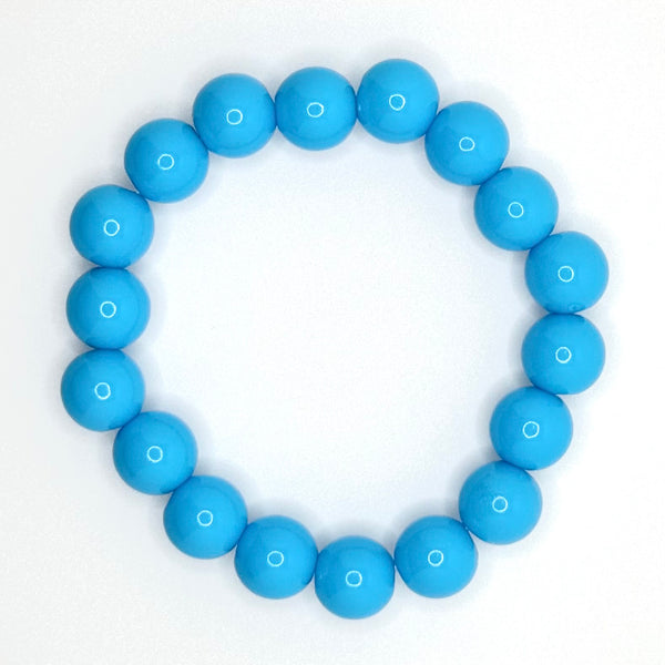 Acrylic Bead Bracelet (10mm, Sky Blue)