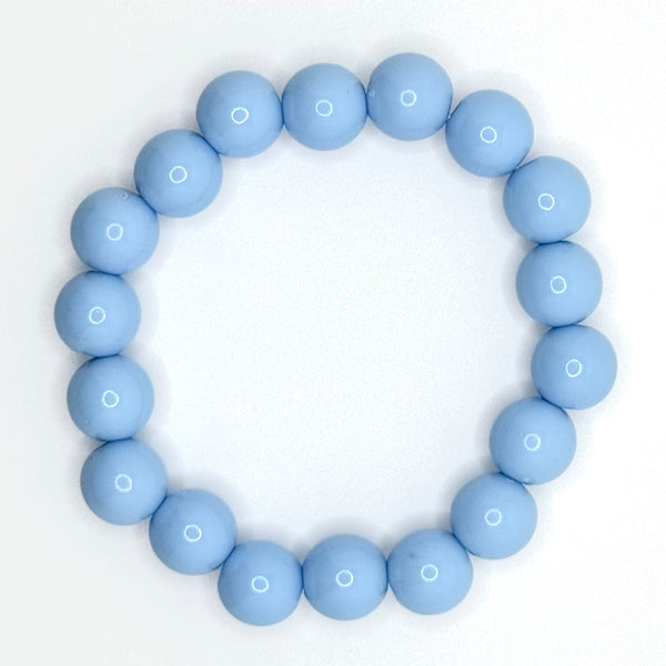 Acrylic Bead Bracelet (10mm, Light Blue)