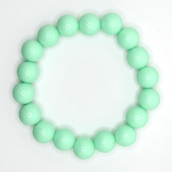 Acrylic Bead Bracelet (10mm, Light Seafoam Green)