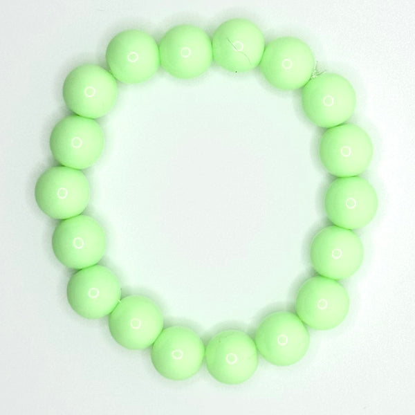 Acrylic Bead Bracelet (10mm, Light Green)