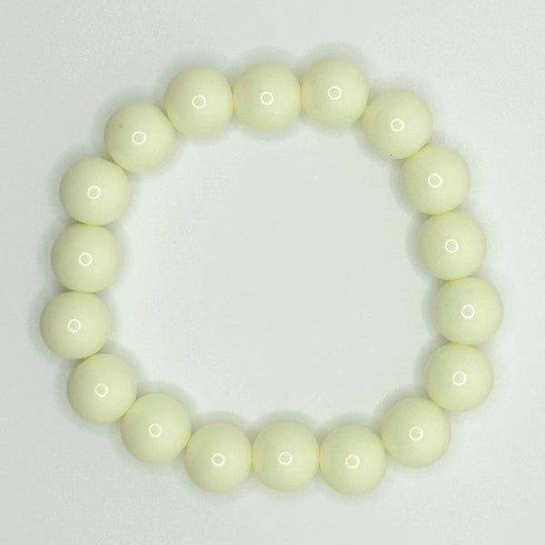 Acrylic Bead Bracelet (10mm, Ivory)