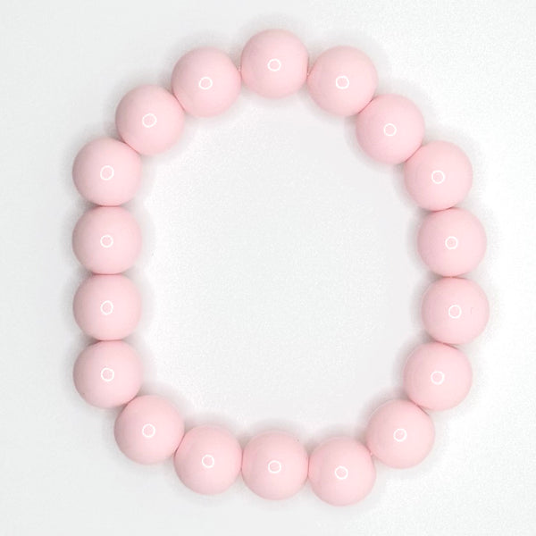 Acrylic Bead Bracelet (10mm, Light Pink)