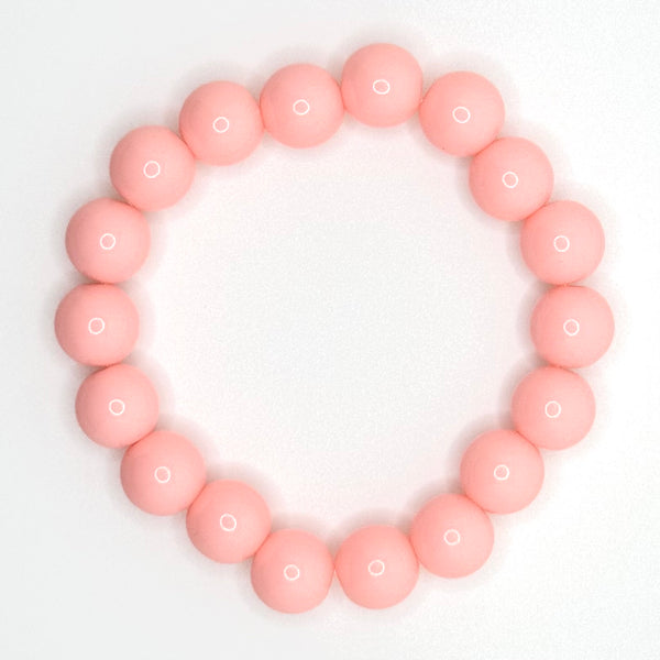 Acrylic Bead Bracelet (10mm, Peach)